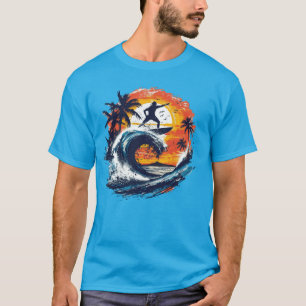Sunset Surf Wave Graphic T-Shirt