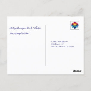 Sunset Surfboard Curls Postcard