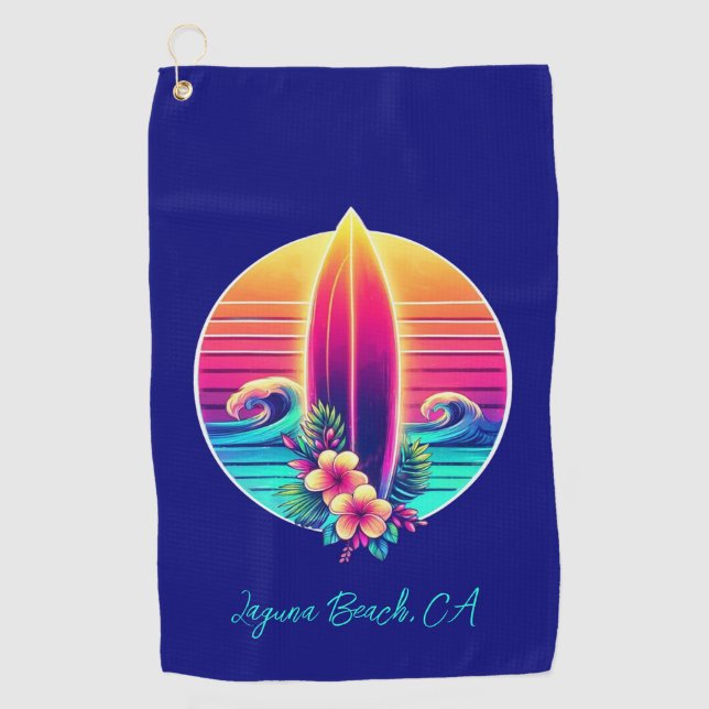 Sunset Surfboard Paradise- Golf Towel (Front)