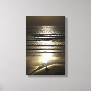 Sunset Surfer at Polzeath Canvas Print