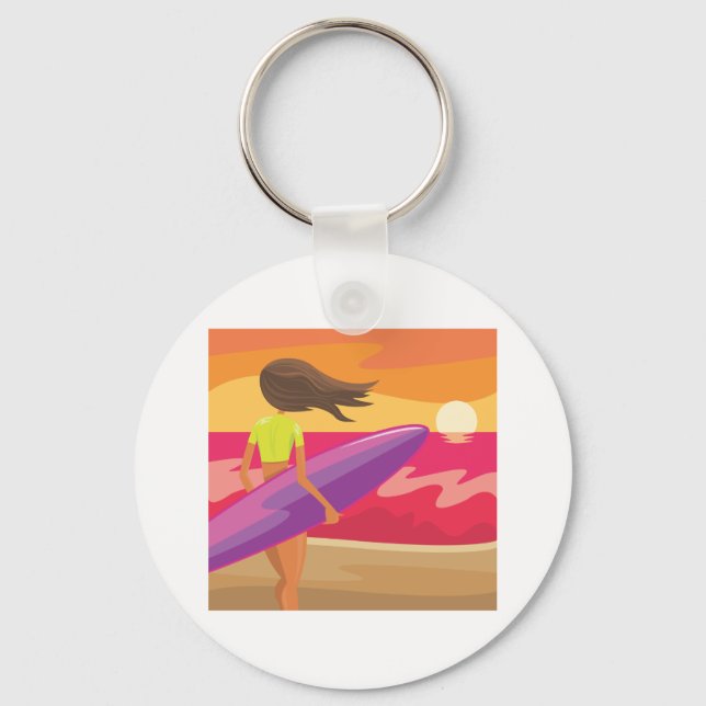 Sunset surfer key ring (Front)