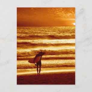 sunset surfer postcard