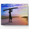 Sunset Surfer Sand and Clouds Art