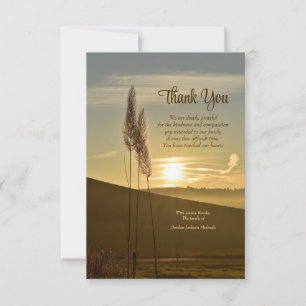 Sunset Sympathy Thank You Card