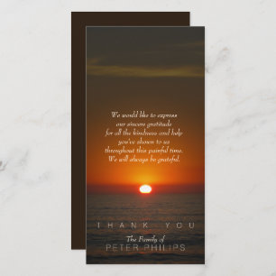 Sunset Sympathy Thank You Photo Card
