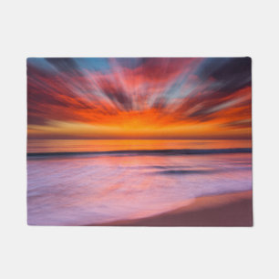 Sunset Tamarack Beach   Carlsbad, CA Doormat