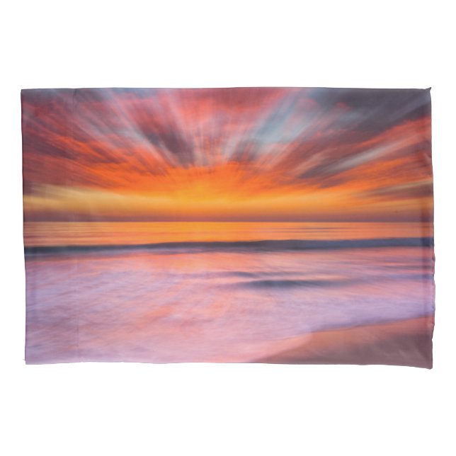 Sunset Tamarack Beach | Carlsbad, CA Pillowcase (Front-Left)