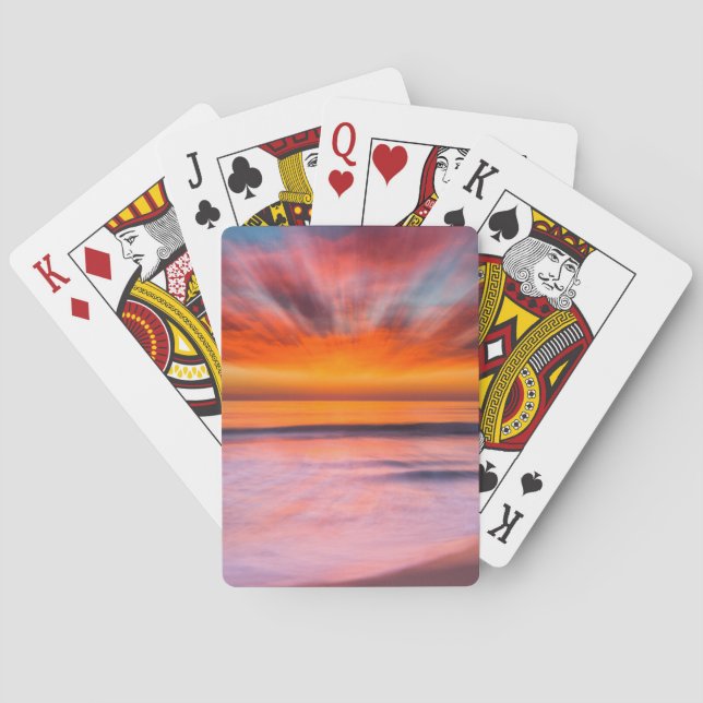 Sunset Tamarack Beach | Carlsbad, CA Playing Cards (Back)