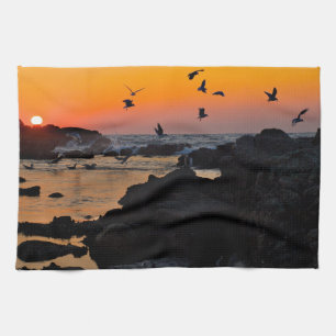 Sunset tea towel
