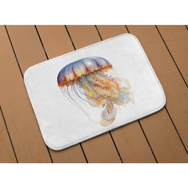  Sunset Tentacles: Coastal Watercolor Art Bath Mat (Creator Uploaded)