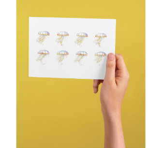 Sunset Tentacles: Coastal Watercolor Art  Postcard