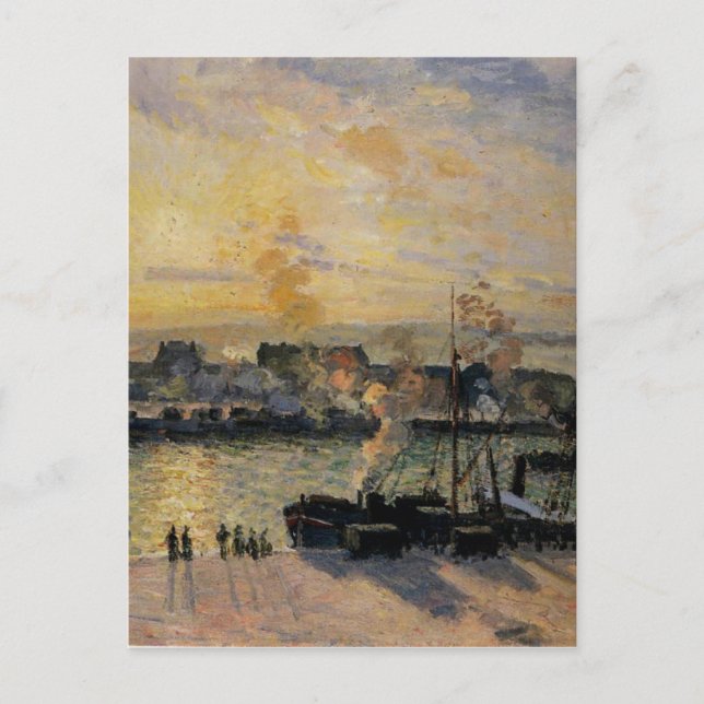 Sunset, The Port of Rouen (Steamboats) by Camille Postcard (Front)