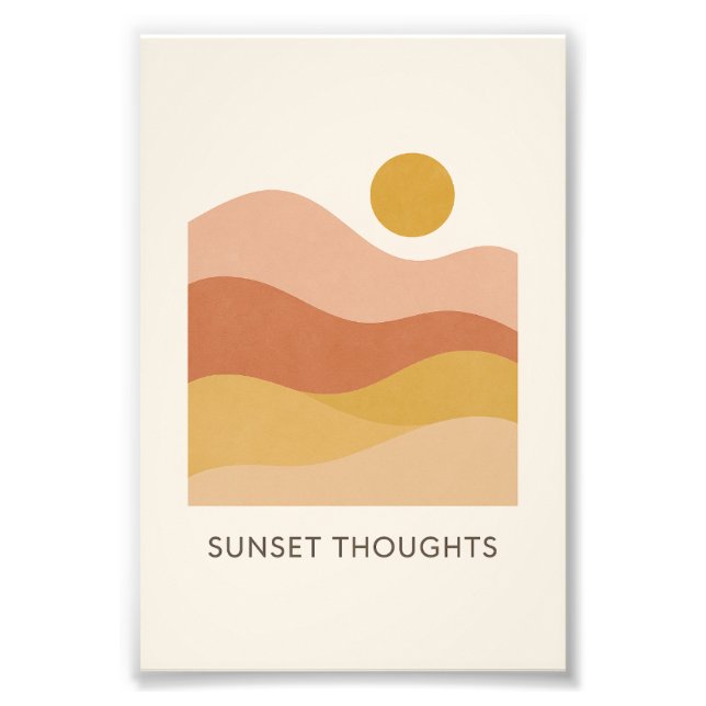 Sunset Thoughts Abstract Landscape Poster (Front)