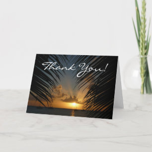 Sunset Through Palm Fronds Thank You Card