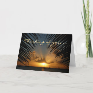 Sunset Through Palm Fronds "Thinking of You" Card