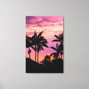 Sunset through Palm Trees Canvas Print