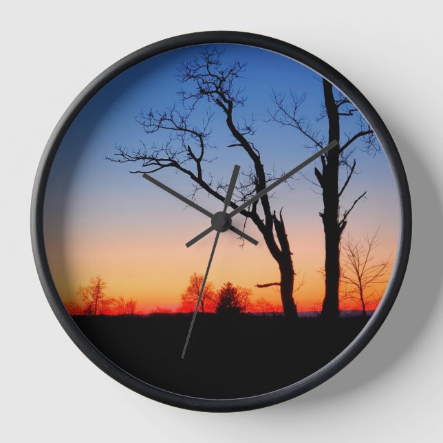 Sunset Through the Trees Clock (Front)