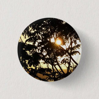 Sunset Through Trees I Tropical Photography 3 Cm Round Badge