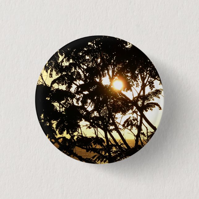 Sunset Through Trees I Tropical Photography 3 Cm Round Badge (Front)
