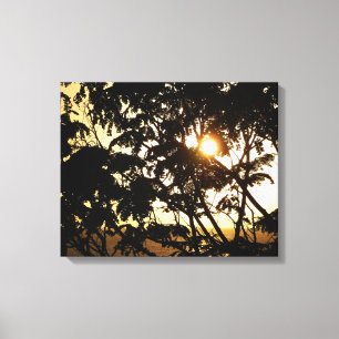 Sunset Through Trees I Tropical Photography Canvas Print