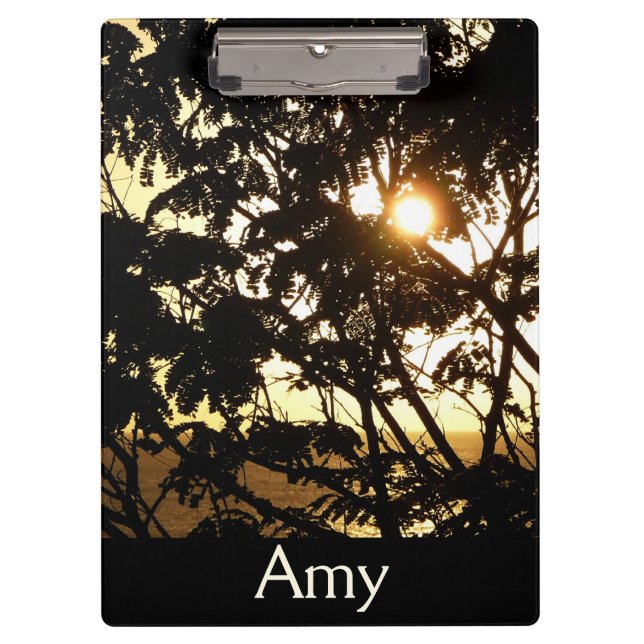 Sunset Through Trees I Tropical Photography Clipboard (Front)