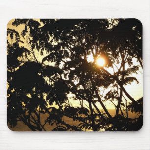 Sunset Through Trees I Tropical Photography Mouse Pad