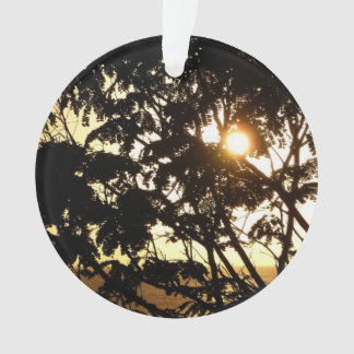 Sunset Through Trees I Tropical Photography Ornament