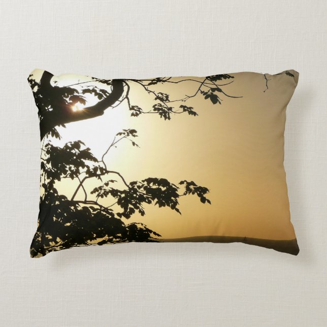 Sunset Through Trees II Tropical Photography Decorative Cushion (Front)