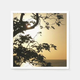 Sunset Through Trees II Tropical Photography Napkin