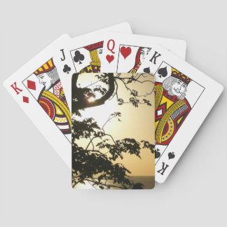 Sunset Through Trees II Tropical Photography Playing Cards
