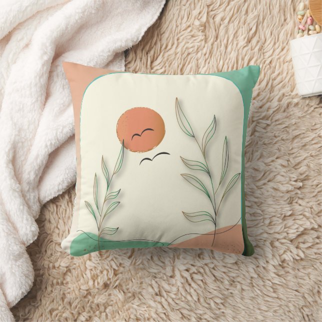 Sunset Throw Pillow (Blanket)