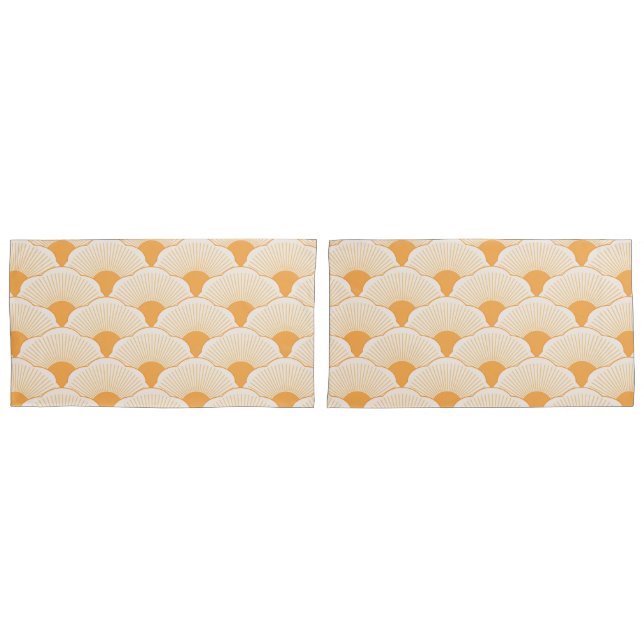 Sunset, tonal orange, concrete texture pillowcase (Front-Set)