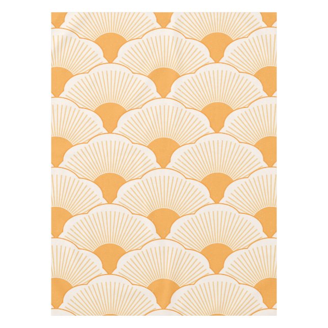 Sunset, tonal orange, concrete texture tablecloth (Front)