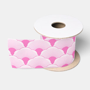 Sunset, tonal pink, concrete texture satin ribbon