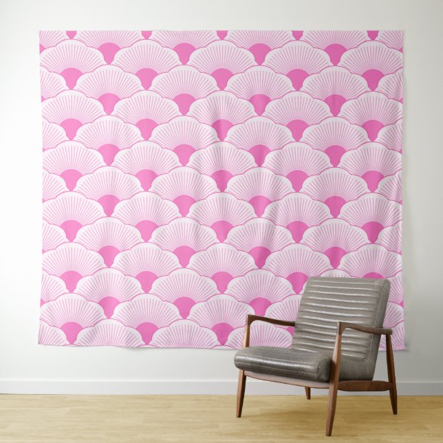 Sunset, tonal pink, concrete texture tapestry (In Situ (Horizontal))