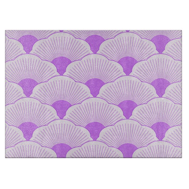 Sunset, tonal violet, concrete texture cutting board (Front)