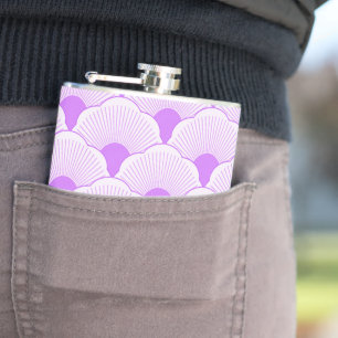 Sunset, tonal violet, concrete texture hip flask