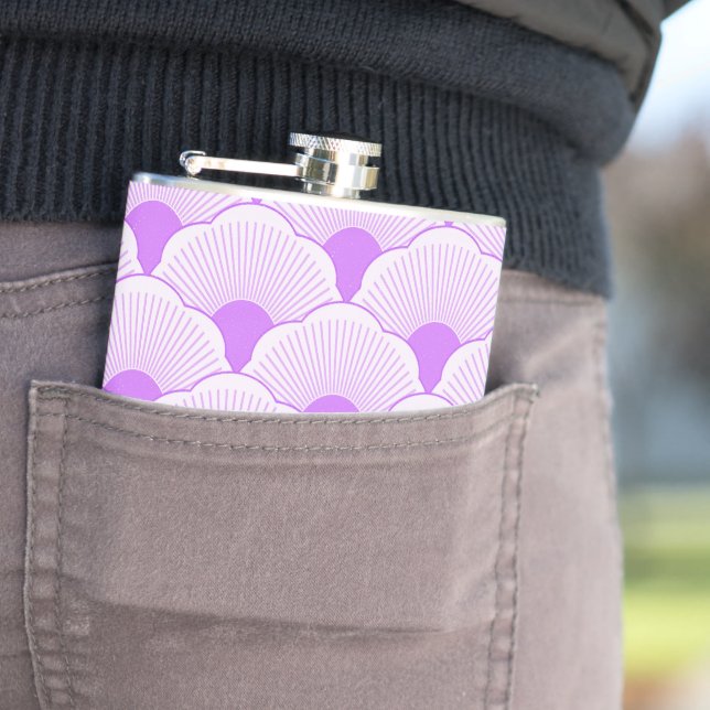Sunset, tonal violet, concrete texture hip flask (In Situ)