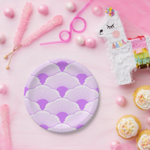 Sunset, tonal violet, concrete texture paper plate