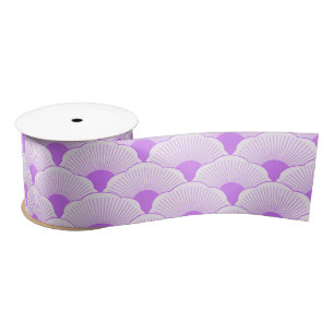 Sunset, tonal violet, concrete texture satin ribbon