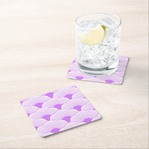 Sunset, tonal violet, concrete texture square paper coaster