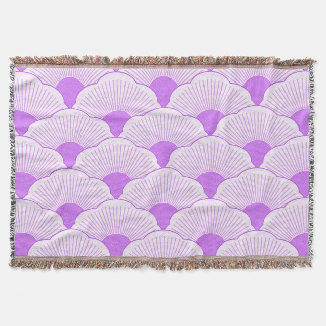 Sunset, tonal violet, concrete texture throw blanket (Front)