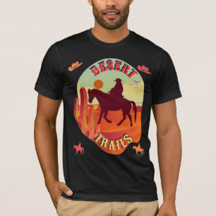 Sunset Trails , Cowboy & Cactus Desert Journey . T-Shirt