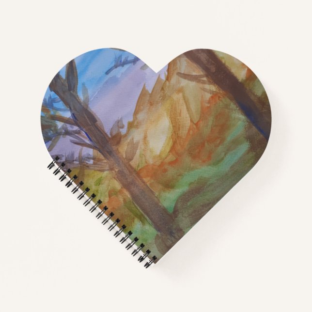 Sunset Trees Heart Notebook (Front)