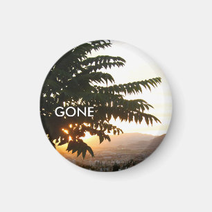 Sunset Trees Spain Photo Round Magnet