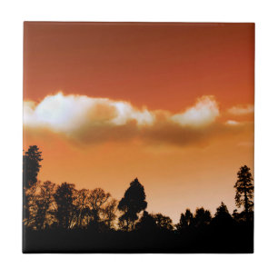 Sunset trees tile