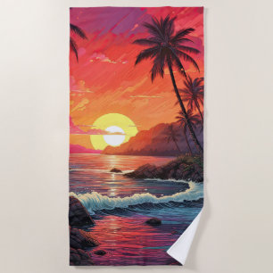 Sunset Tropical Beach Paradise Island Towel