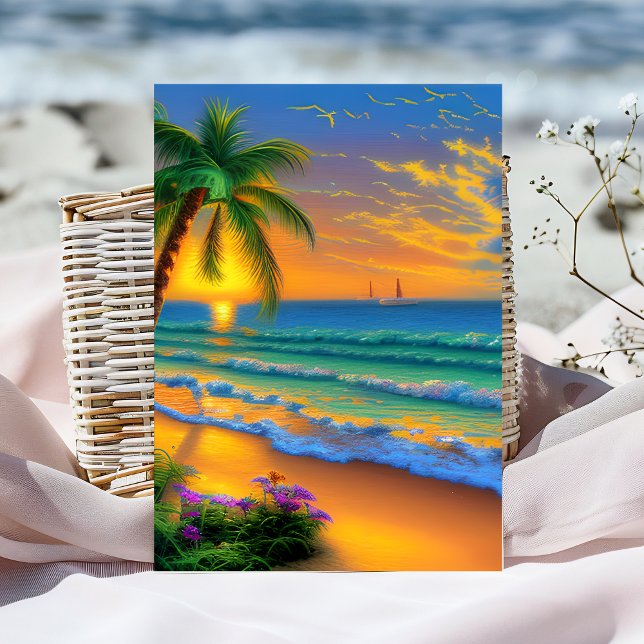 Sunset Tropical Birthday Card (Creator Uploaded)