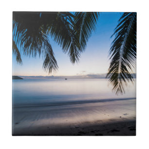 Sunset Tropical Seascape, Fiji Tile