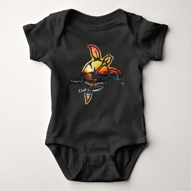 Sunset Turtle Baby Bodysuit (Front)